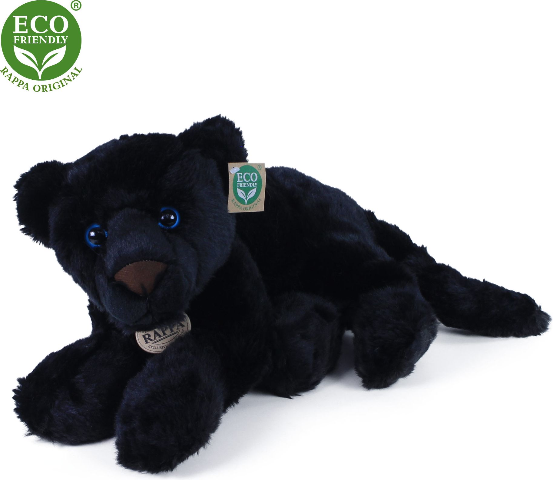RAPPA Plyšový černý panter ležící 40 cm ECO-FRIENDLY - obrázek 3