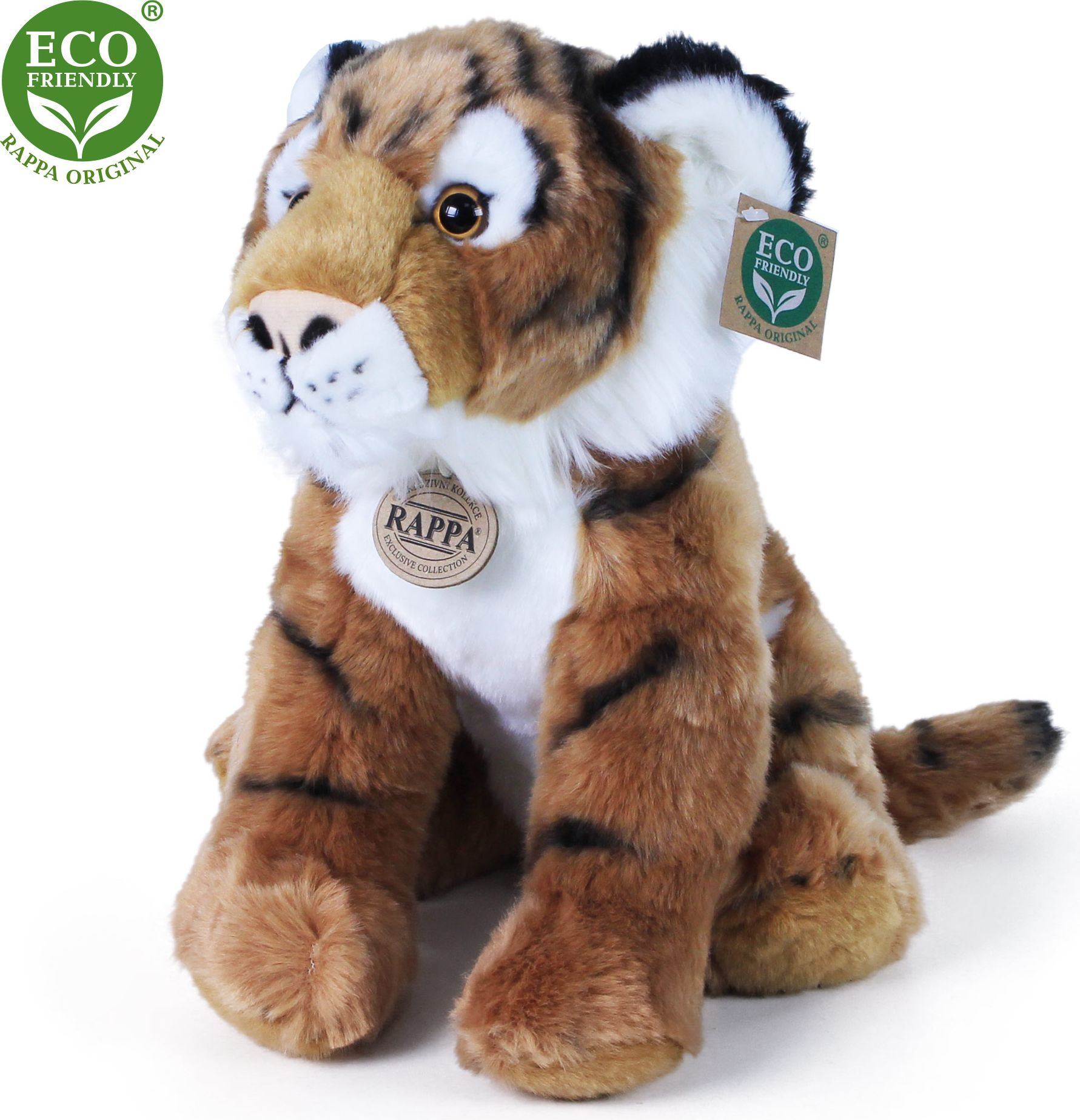 RAPPA Plyšový tygr sedící 30 cm ECO-FRIENDLY - obrázek 1