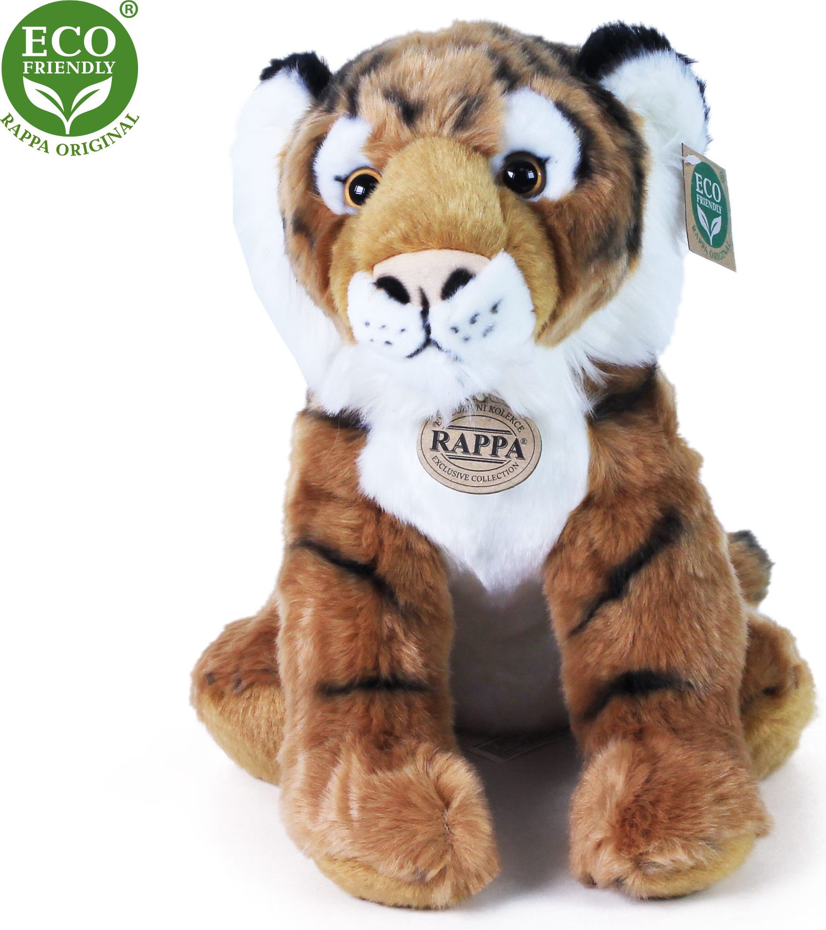RAPPA Plyšový tygr sedící 30 cm ECO-FRIENDLY - obrázek 2