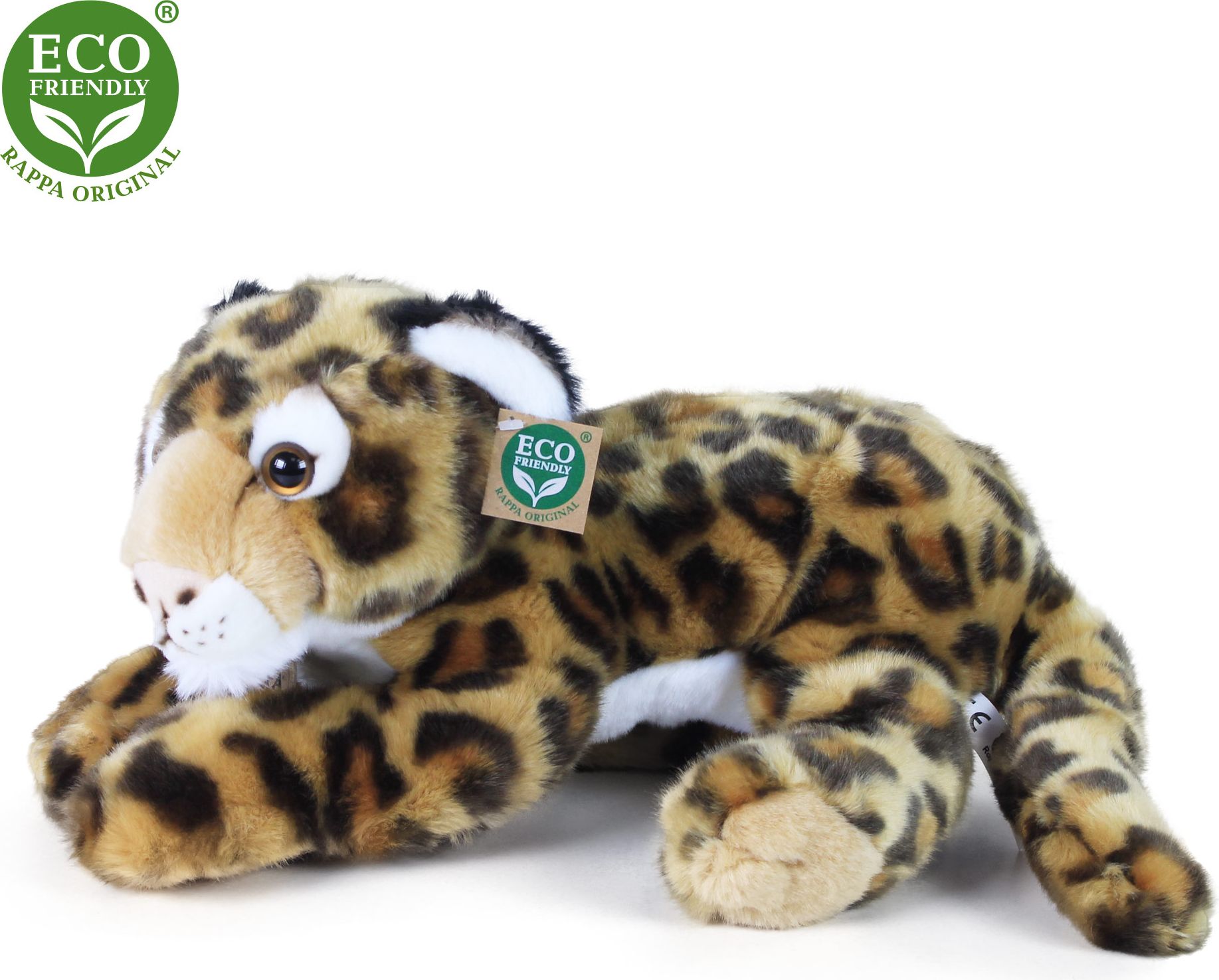 RAPPA Plyšový leopard ležící 40 cm ECO-FRIENDLY - obrázek 3