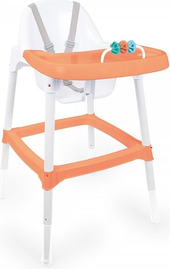 Dětská jídelní židlička s chrastítkem, oranžová - obrázek 1