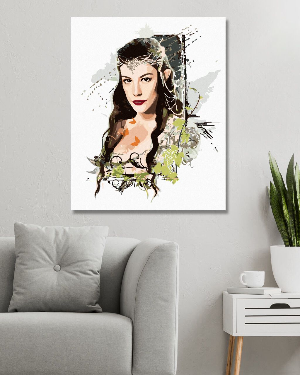 zuty Malování podle čísel - MALOVANÁ ARWEN (PÁN PRSTENŮ) - Rozměr: 40x50 cm, Rámování: Varianta: bez rámu a bez vypnutí plátna - obrázek 10