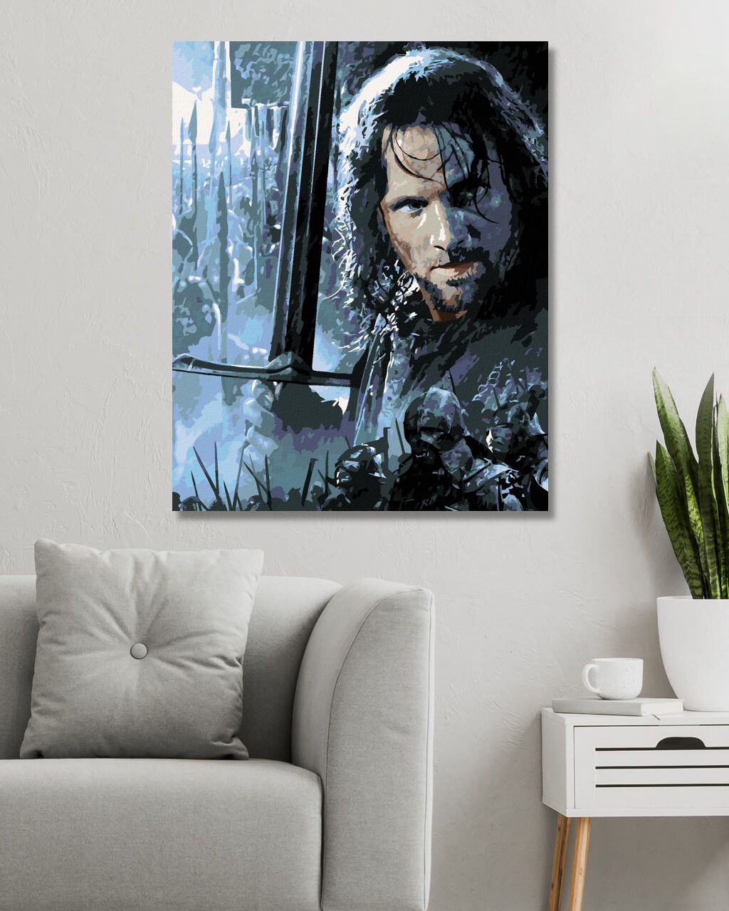 zuty Malování podle čísel - ARAGORN A BITVA O HELMŮV ŽLEB (PÁN PRSTENŮ) - Rozměr: 40x50 cm, Rámování: Varianta: bez rámu a bez vypnutí plátna - obrázek 2