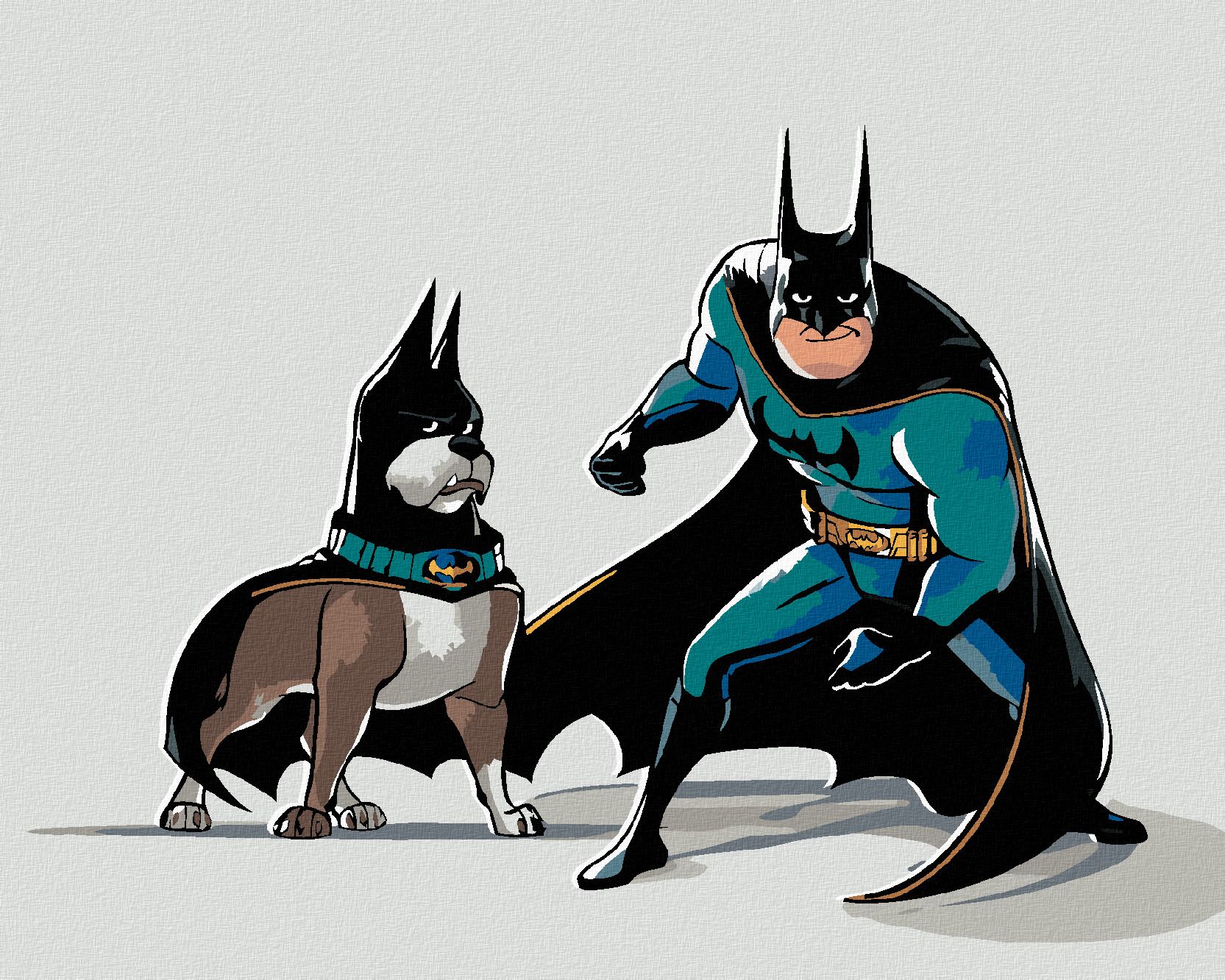 zuty Malování podle čísel - BATMANŮV NEJLEPŠÍ PŘÍTEL (DC LIGA SUPERMAZLÍČKŮ) - Rozměr: 40x50 cm, Rámování: Varianta: vypnuté plátno na rám - obrázek 1