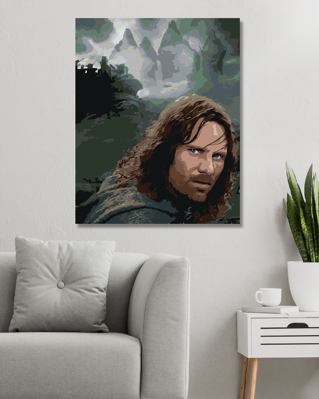 zuty Malování podle čísel - ARAGORN PORTRÉT (PÁN PRSTENŮ) - Rozměr: 40x50 cm, Rámování: Varianta: bez rámu a bez vypnutí plátna - obrázek 6