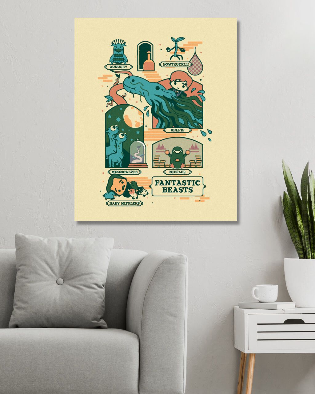 zuty Malování podle čísel - PLAKÁT KRESLENÝ LIST TVORŮ (FANTASTICKÁ ZVÍŘATA) - Rozměr: 40x50 cm, Rámování: Varianta: bez rámu a bez vypnutí plátna - obrázek 7