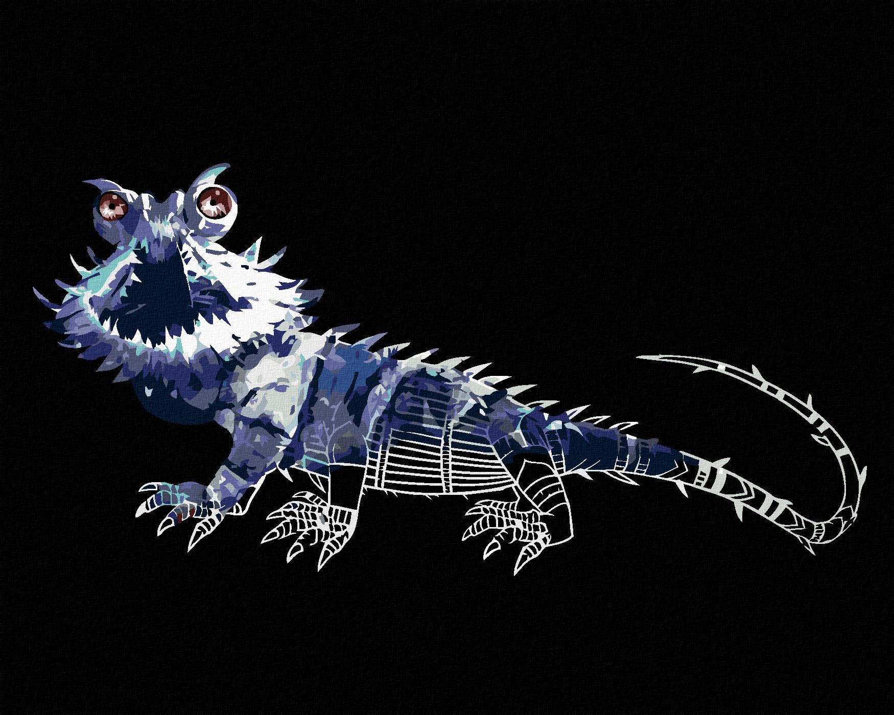 zuty Malování podle čísel - KRESLENÁ CHUPACABRA (FANTASTICKÁ ZVÍŘATA) - Rozměr: 40x50 cm, Rámování: Varianta: vypnuté plátno na rám - obrázek 1