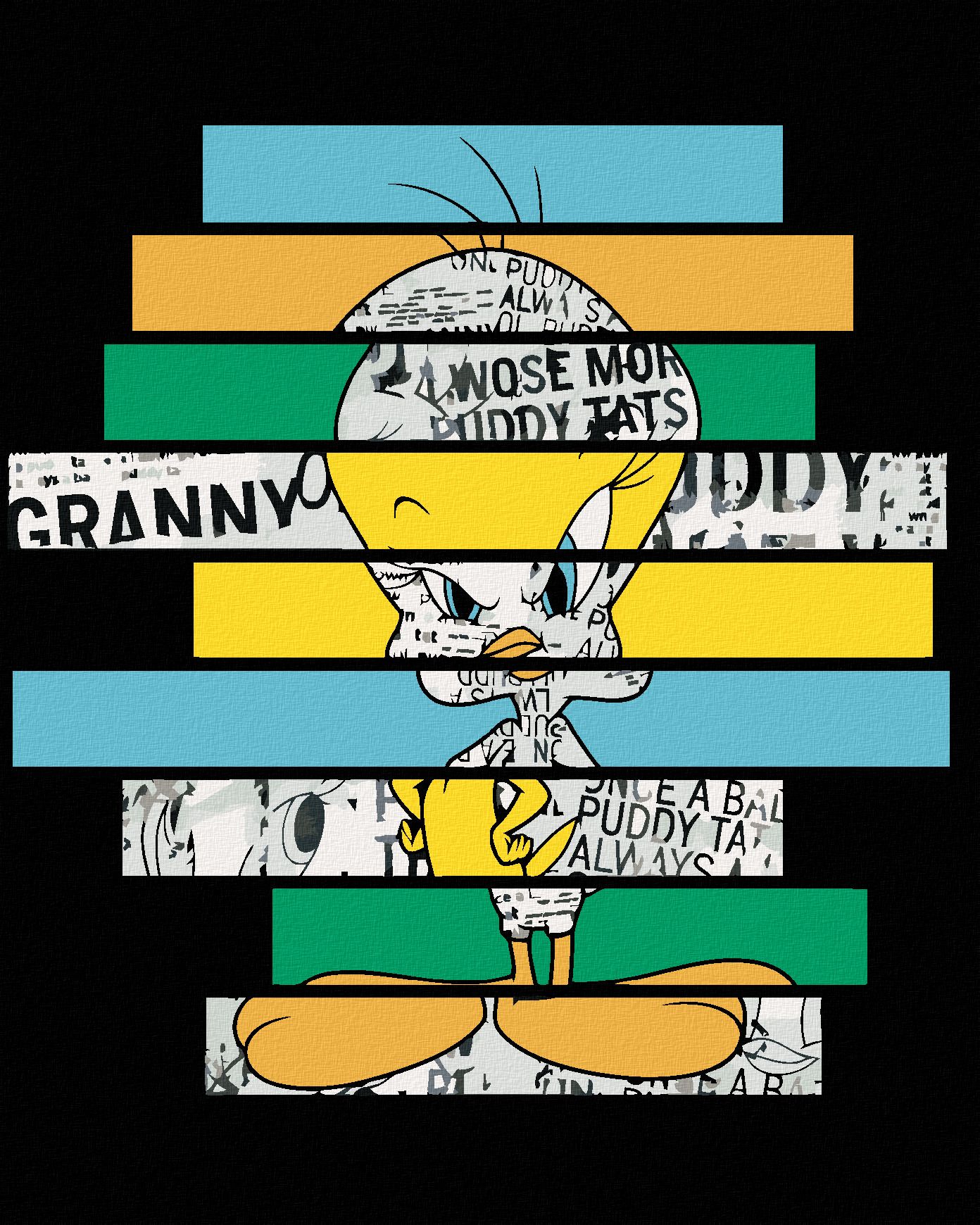 zuty Malování podle čísel - TWEETY NOVINY (LOONEY TUNES) - Rozměr: 40x50 cm, Rámování: Varianta: vypnuté plátno na rám - obrázek 1