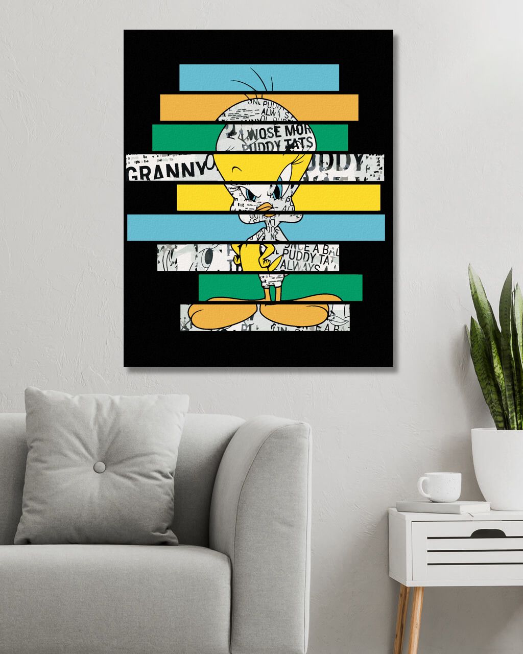 zuty Malování podle čísel - TWEETY NOVINY (LOONEY TUNES) - Rozměr: 40x50 cm, Rámování: Varianta: vypnuté plátno na rám - obrázek 5