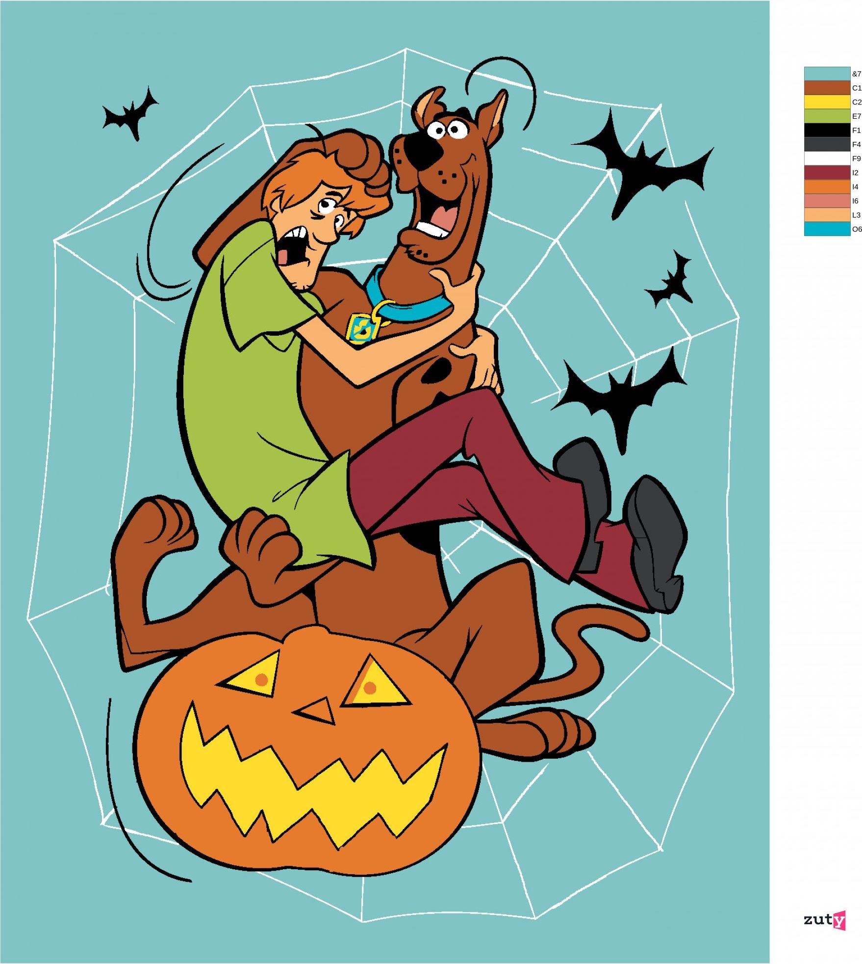 zuty Malování podle čísel - SHAGGY A SCOOBY-DOO NA DÝNI - Rozměr: 40x50 cm, Rámování: Varianta: bez rámu a bez vypnutí plátna - obrázek 7