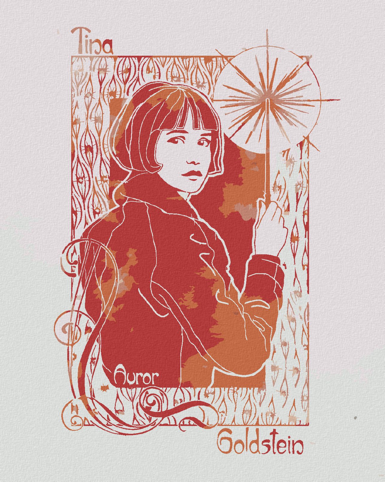 zuty Malování podle čísel - SECESNÍ TINA GOLDSTEIN (FANTASTICKÁ ZVÍŘATA) - Rozměr: 40x50 cm, Rámování: Varianta: vypnuté plátno na rám - obrázek 1