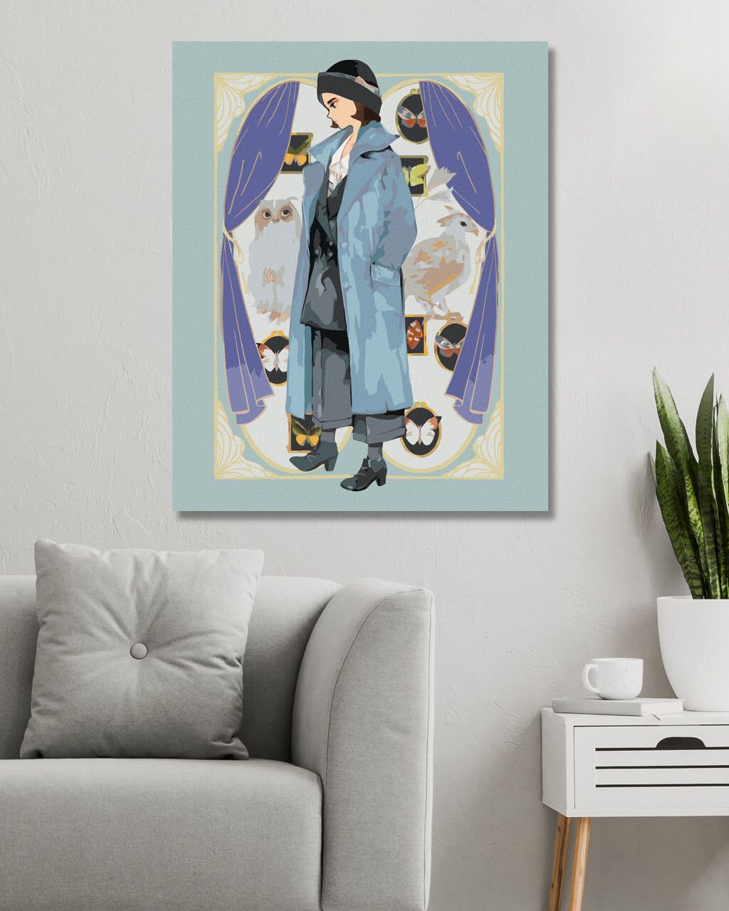 zuty Malování podle čísel - KRESLENÁ PORPENTINA GOLDSTEINOVÁ (FANTASTICKÁ ZVÍŘATA) - Rozměr: 40x50 cm, Rámování: Varianta: bez rámu a bez vypnutí plátna - obrázek 4