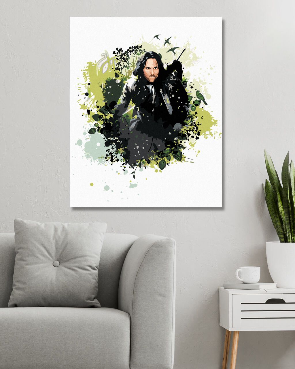 zuty Malování podle čísel - MALOVANÝ ARAGORN II (PÁN PRSTENŮ) - Rozměr: 40x50 cm, Rámování: Varianta: bez rámu a bez vypnutí plátna - obrázek 7