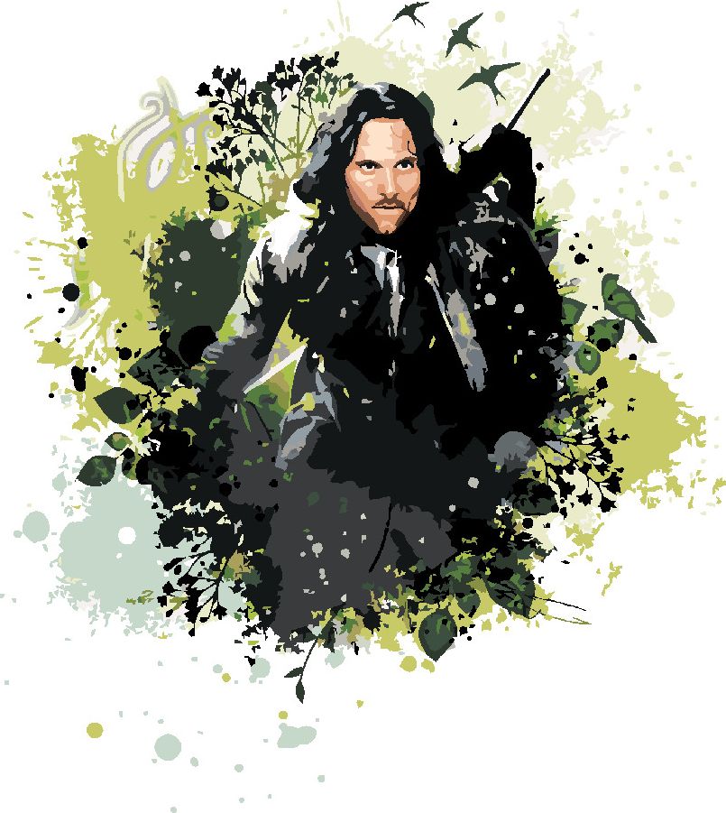 zuty Malování podle čísel - MALOVANÝ ARAGORN II (PÁN PRSTENŮ) - Rozměr: 40x50 cm, Rámování: Varianta: bez rámu a bez vypnutí plátna - obrázek 10