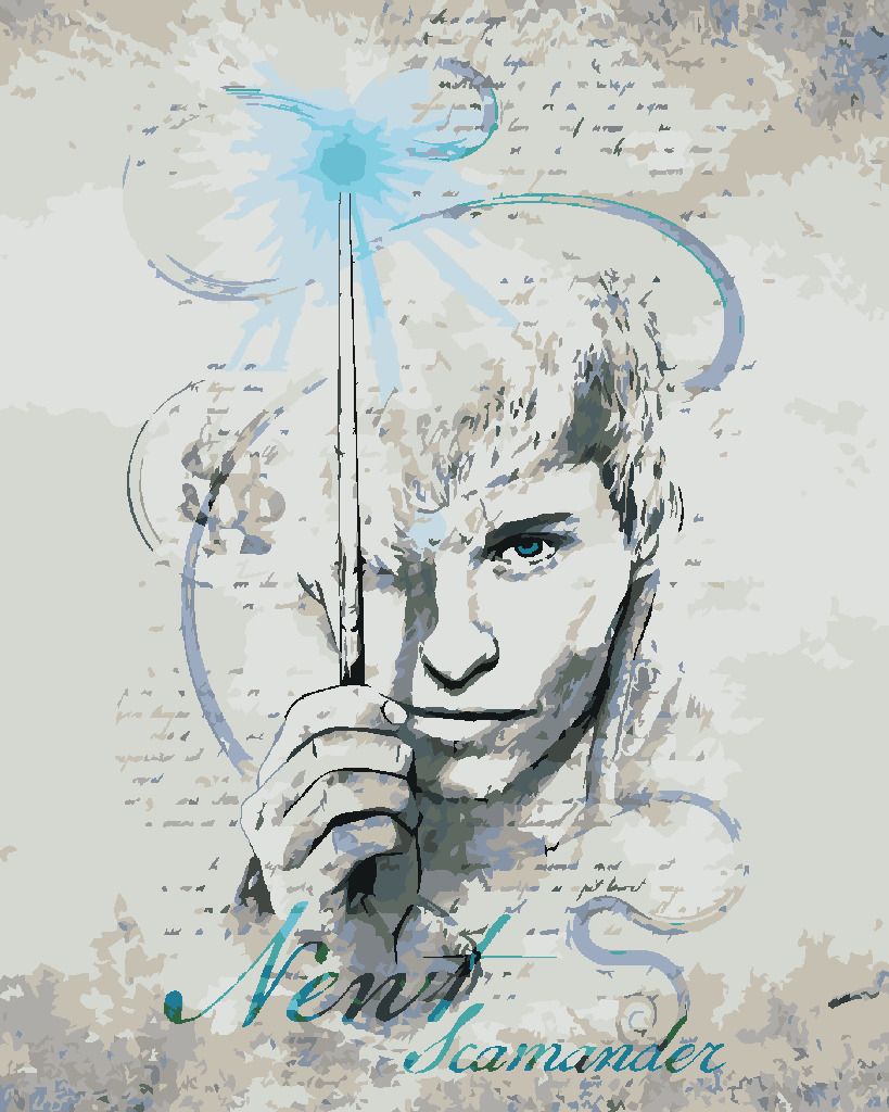 zuty Malování podle čísel - KRESBA MLOK SCAMANDER (FANTASTICKÁ ZVÍŘATA) - Rozměr: 40x50 cm, Rámování: Varianta: vypnuté plátno na rám - obrázek 9