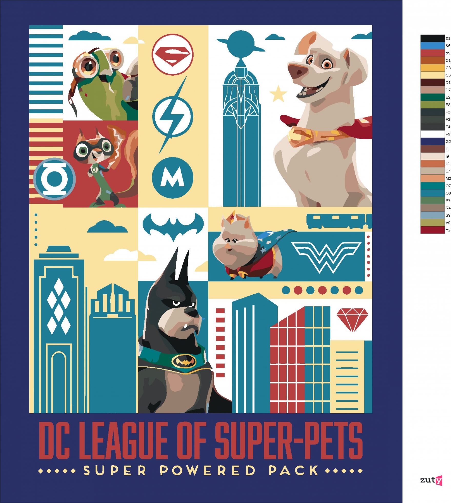 zuty Malování podle čísel - DC LIGA SUPERMAZLÍČKŮ PLAKÁT - Rozměr: 40x50 cm, Rámování: Varianta: vypnuté plátno na rám - obrázek 7
