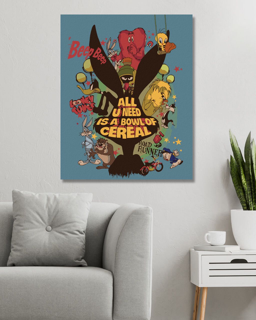 zuty Malování podle čísel - LOONEY TUNES RETRO PLAKÁT - Rozměr: 40x50 cm, Rámování: Varianta: bez rámu a bez vypnutí plátna - obrázek 9