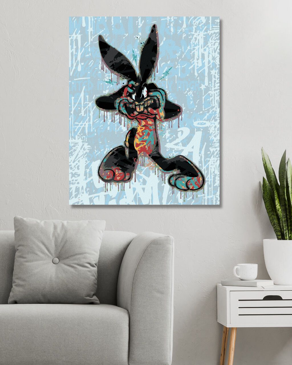 zuty Malování podle čísel - BUGS BUNNY GRAFFITI (LOONEY TUNES) - Rozměr: 40x50 cm, Rámování: Varianta: vypnuté plátno na rám - obrázek 5