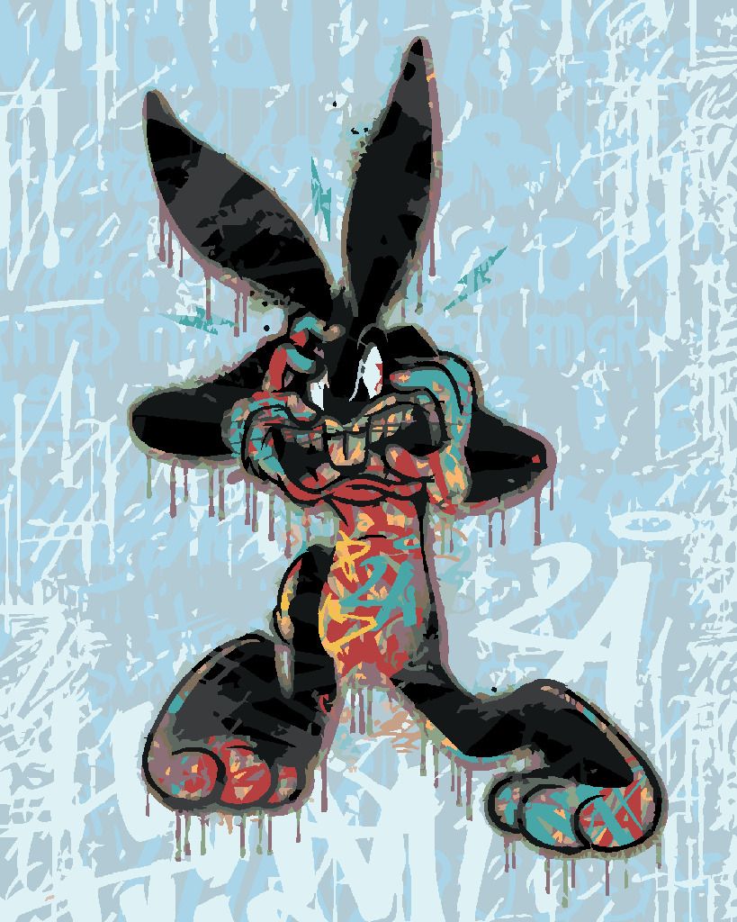 zuty Malování podle čísel - BUGS BUNNY GRAFFITI (LOONEY TUNES) - Rozměr: 40x50 cm, Rámování: Varianta: vypnuté plátno na rám - obrázek 9