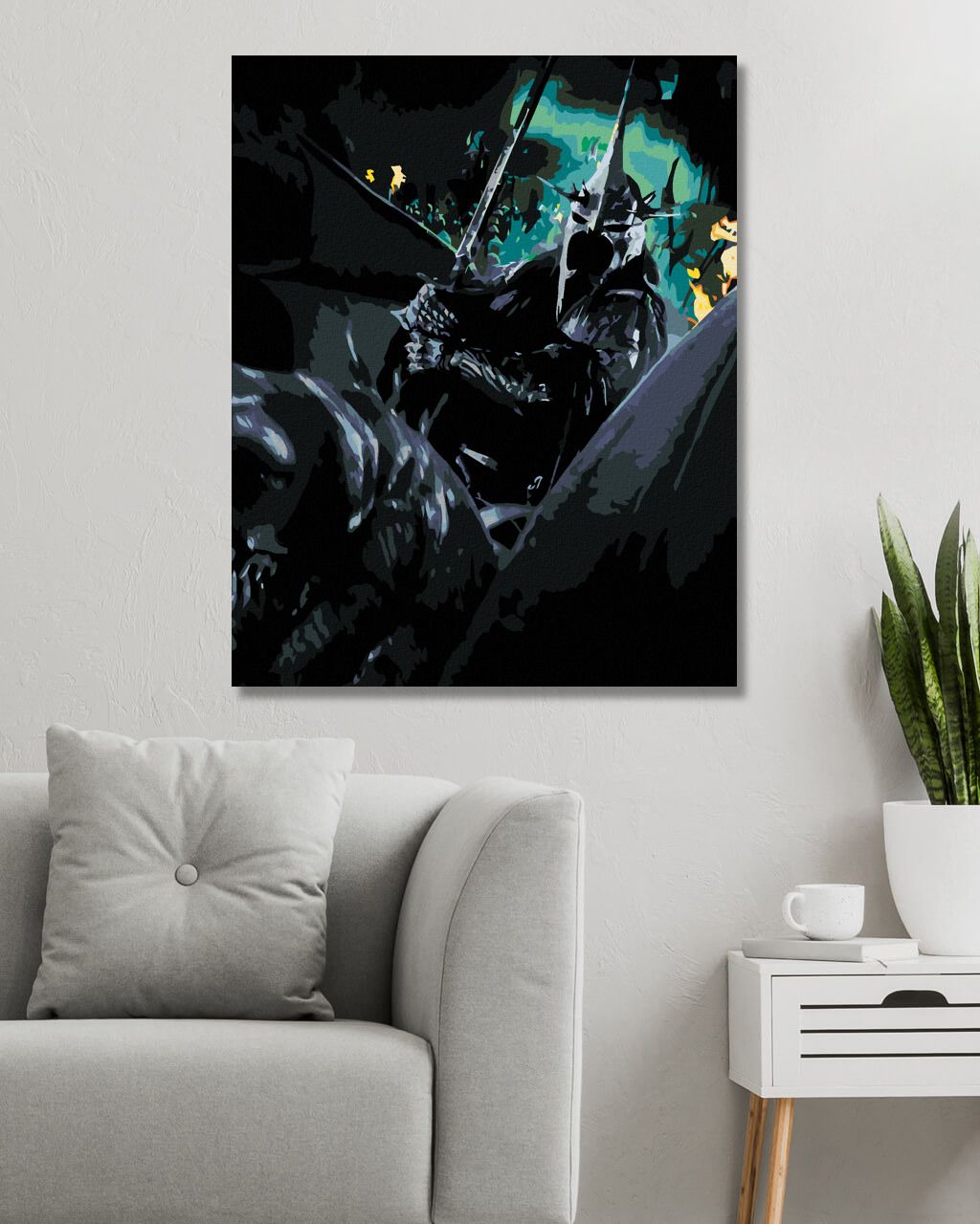 zuty Malování podle čísel - NAZGÚL VE ZBROJI (PÁN PRSTENŮ) - Rozměr: 40x50 cm, Rámování: Varianta: vypnuté plátno na rám - obrázek 9