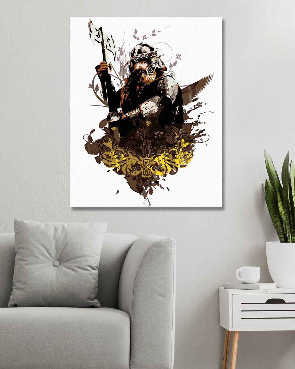 zuty Malování podle čísel - MALOVANÝ GIMLI (PÁN PRSTENŮ) - Rozměr: 40x50 cm, Rámování: Varianta: bez rámu a bez vypnutí plátna - obrázek 2