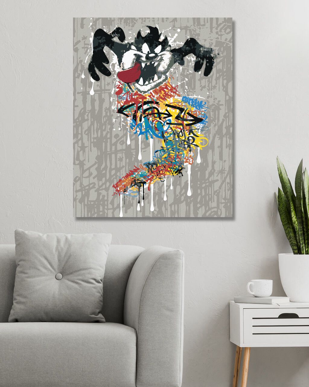zuty Malování podle čísel - TAZ GRAFFITI (LOONEY TUNES) - Rozměr: 40x50 cm, Rámování: Varianta: bez rámu a bez vypnutí plátna - obrázek 6
