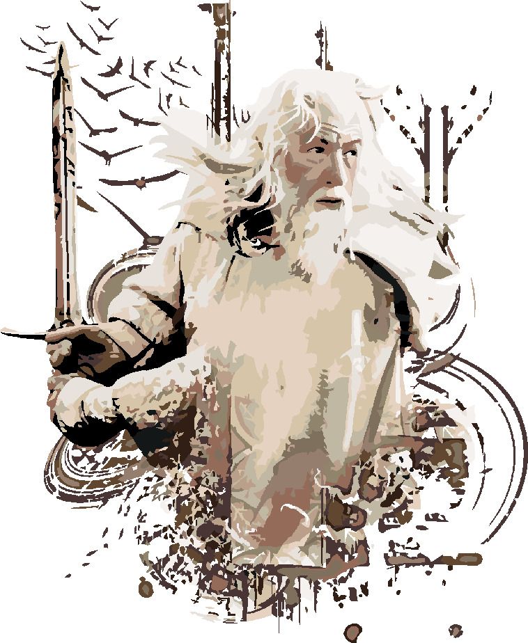 zuty Malování podle čísel - MALOVANÝ GANDALF (PÁN PRSTENŮ) - Rozměr: 40x50 cm, Rámování: Varianta: vypnuté plátno na rám - obrázek 8
