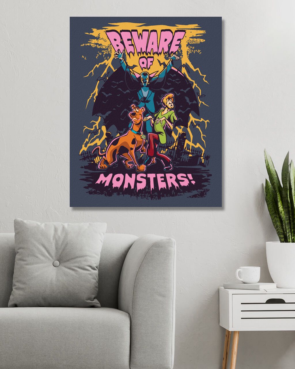 zuty Malování podle čísel - SHAGGY, SCOOBY-DOO A UPÍR - Rozměr: 40x50 cm, Rámování: Varianta: vypnuté plátno na rám - obrázek 4