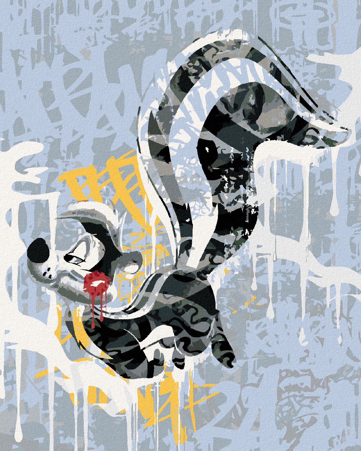 zuty Malování podle čísel - PEPÉ LE PEW GRAFFITI (LOONEY TUNES) - Rozměr: 40x50 cm, Rámování: Varianta: vypnuté plátno na rám - obrázek 1