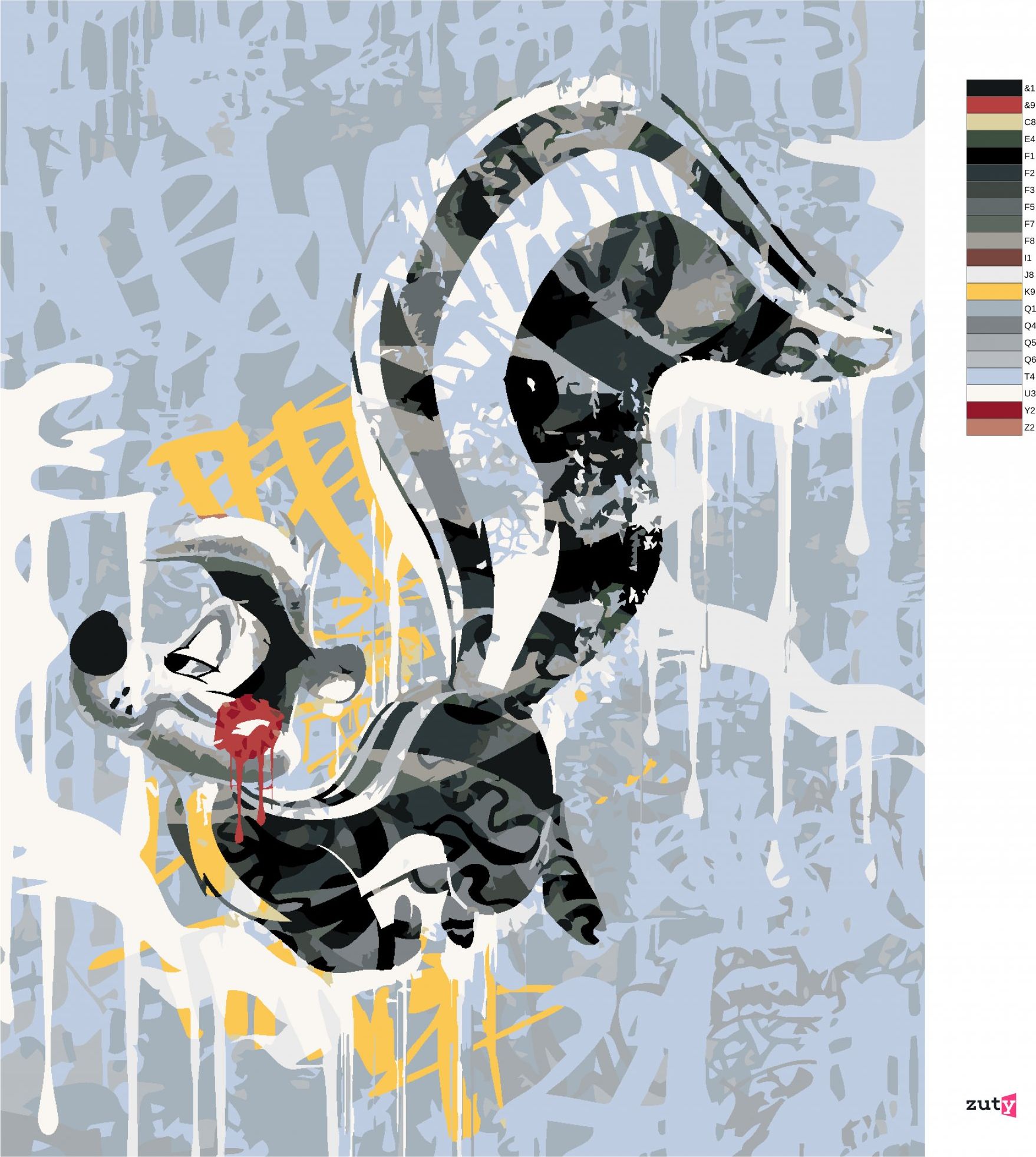 zuty Malování podle čísel - PEPÉ LE PEW GRAFFITI (LOONEY TUNES) - Rozměr: 40x50 cm, Rámování: Varianta: vypnuté plátno na rám - obrázek 10