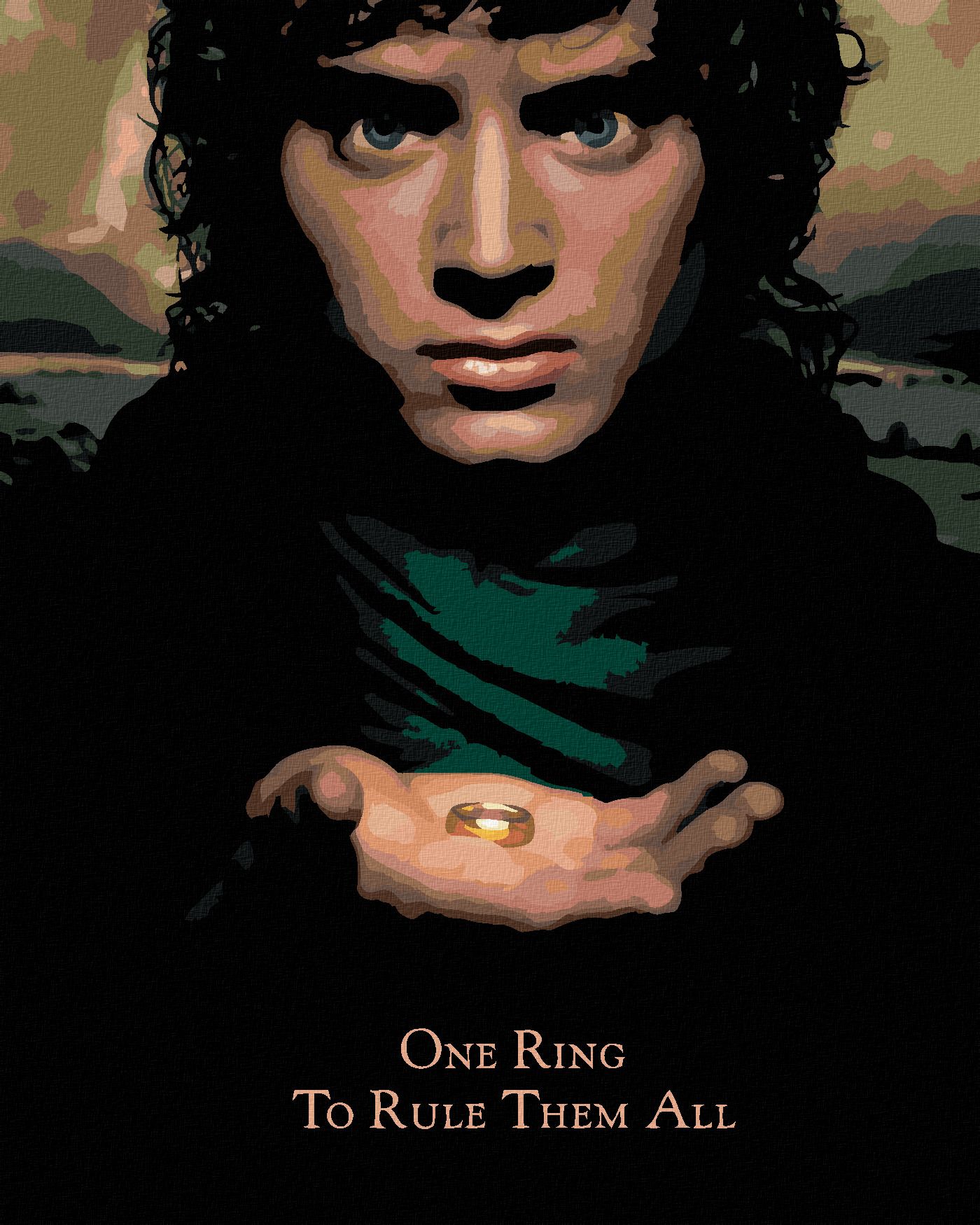 zuty Malování podle čísel - FRODO S PRSTENEM (PÁN PRSTENŮ) - Rozměr: 40x50 cm, Rámování: Varianta: vypnuté plátno na rám - obrázek 1