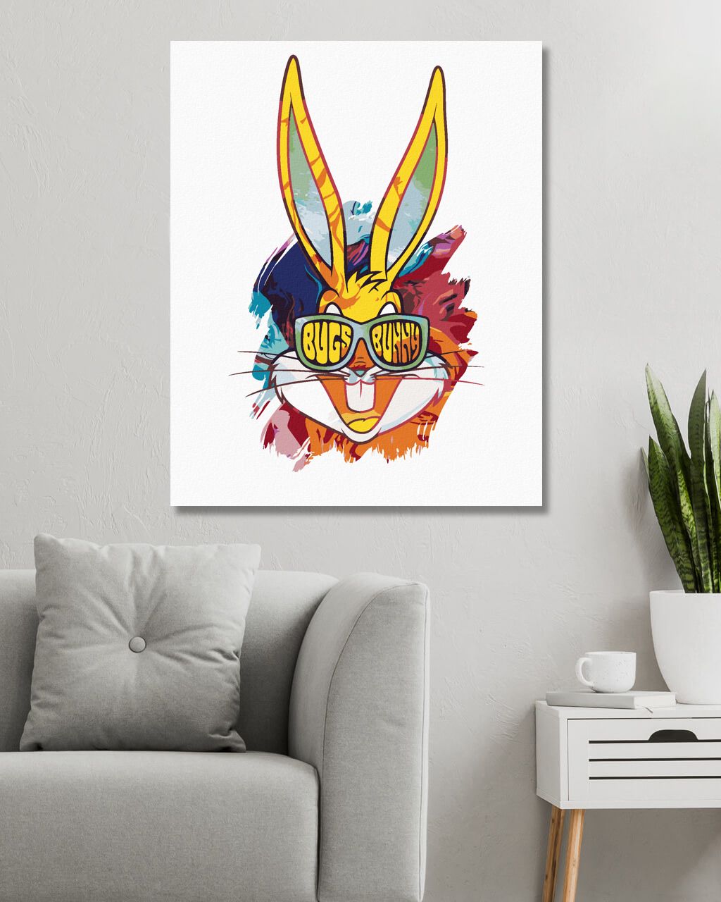 zuty Malování podle čísel - MALOVANÝ BUGS BUNNY (LOONEY TUNES) - Rozměr: 40x50 cm, Rámování: Varianta: vypnuté plátno na rám - obrázek 5