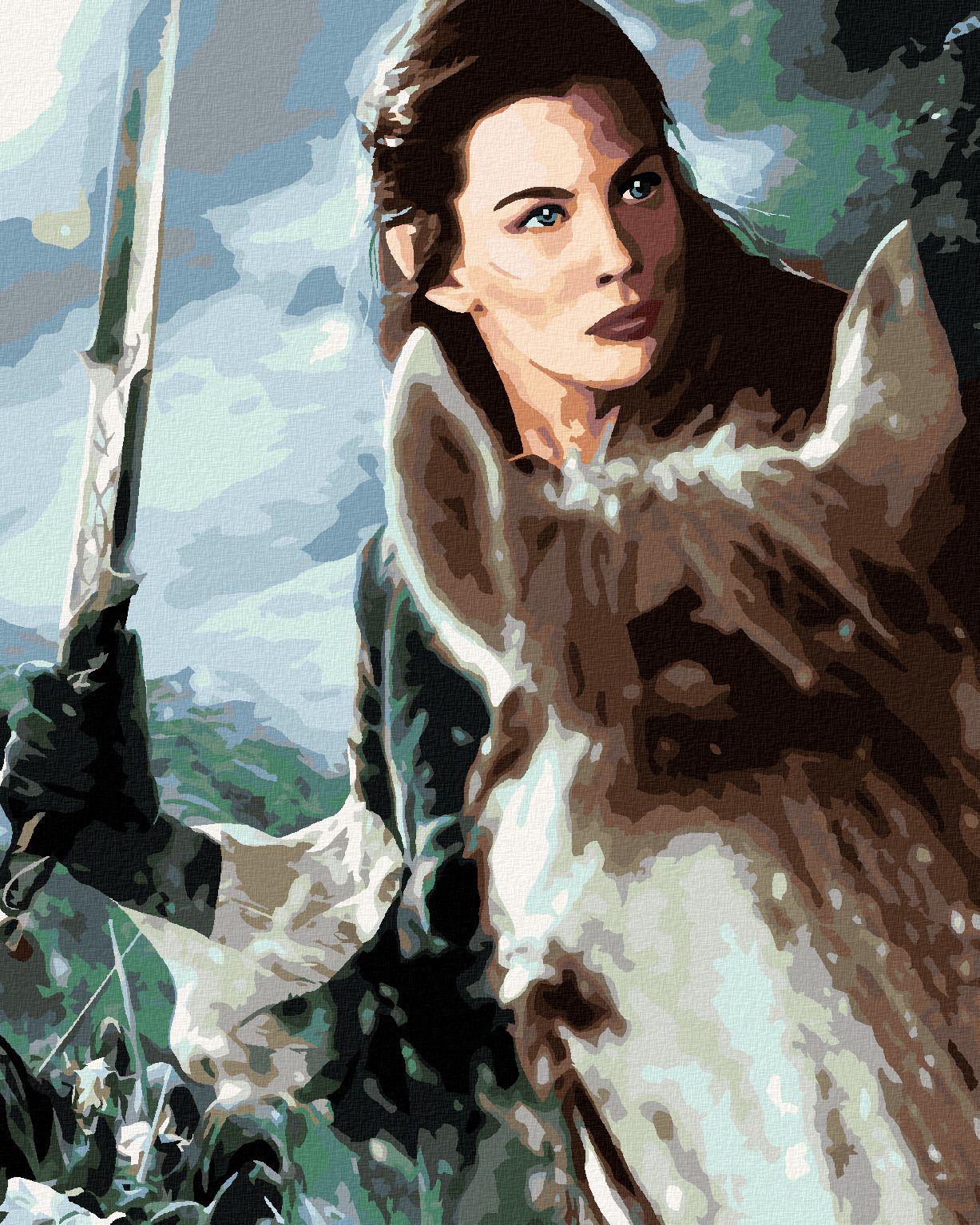 zuty Malování podle čísel - ARWEN NA KONI (PÁN PRSTENŮ) - Rozměr: 40x50 cm, Rámování: Varianta: vypnuté plátno na rám - obrázek 1