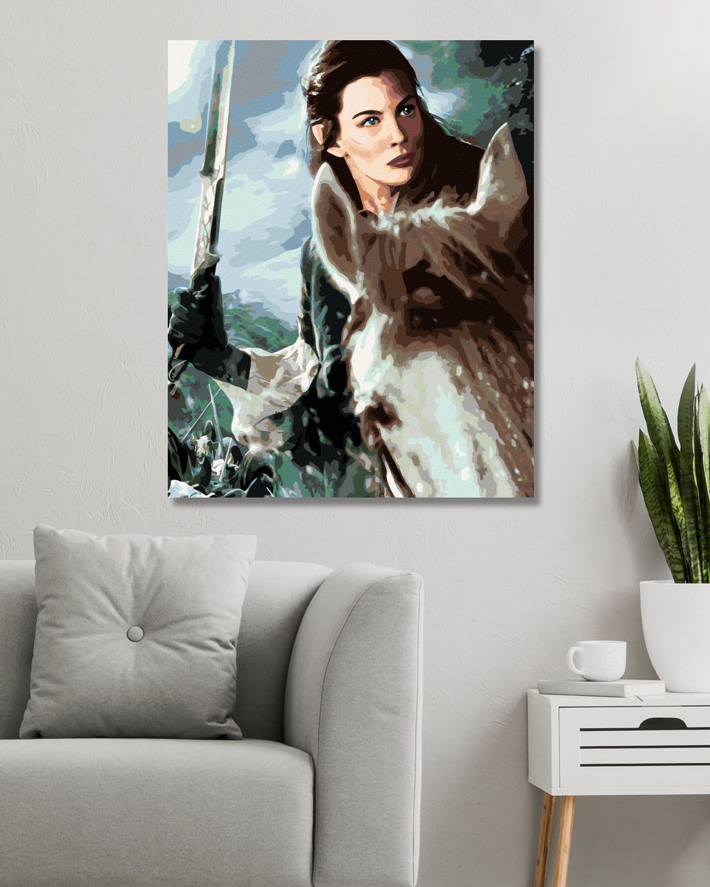 zuty Malování podle čísel - ARWEN NA KONI (PÁN PRSTENŮ) - Rozměr: 40x50 cm, Rámování: Varianta: vypnuté plátno na rám - obrázek 9