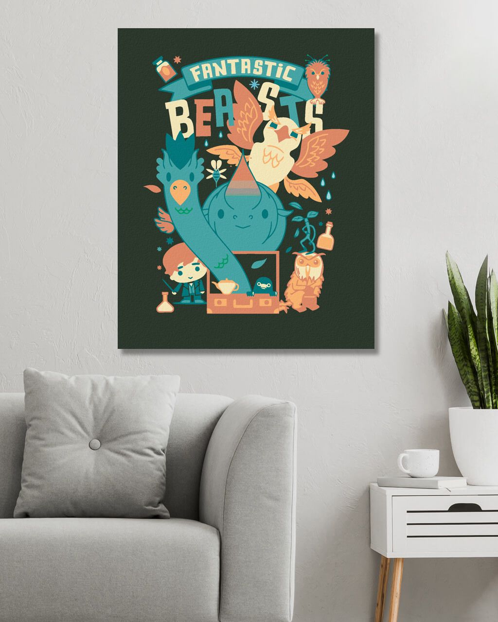 zuty Malování podle čísel - PLAKÁT KRESLENÍ TVOROVÉ A MLOK SCAMANDER (FANTASTICKÁ ZVÍŘATA) - Rozměr: 40x50 cm, Rámování: Varianta: bez rámu a bez vypnutí plátna - obrázek 8