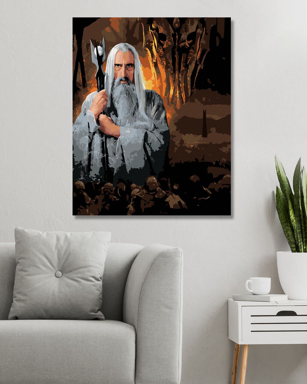 zuty Malování podle čísel - SARUMAN A SAURON (PÁN PRSTENŮ) - Rozměr: 40x50 cm, Rámování: Varianta: vypnuté plátno na rám - obrázek 7