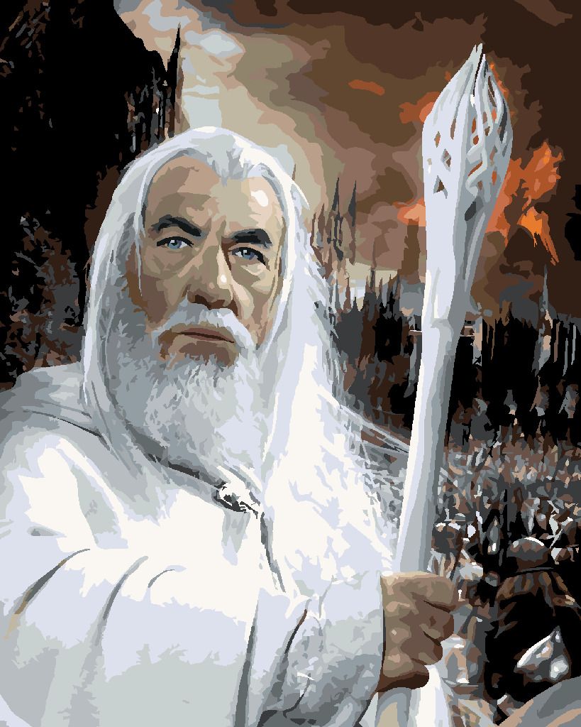 zuty Malování podle čísel - GANDALF PORTRÉT (PÁN PRSTENŮ) - Rozměr: 40x50 cm, Rámování: Varianta: bez rámu a bez vypnutí plátna - obrázek 9