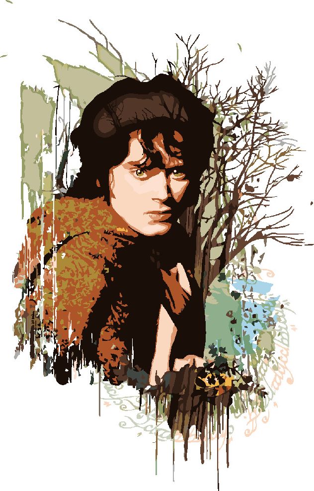 zuty Malování podle čísel - MALOVANÝ FRODO (PÁN PRSTENŮ) - Rozměr: 40x50 cm, Rámování: Varianta: bez rámu a bez vypnutí plátna - obrázek 4