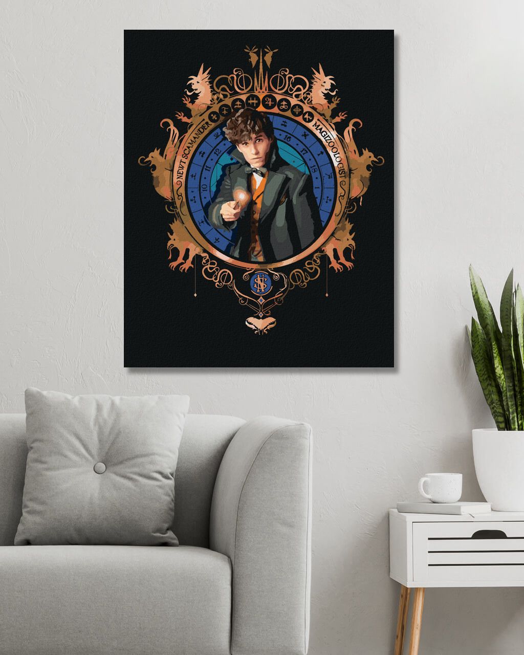 zuty Malování podle čísel - PORTRÉT MLOK SCAMANDER (FANTASTICKÁ ZVÍŘATA) - Rozměr: 40x50 cm, Rámování: Varianta: bez rámu a bez vypnutí plátna - obrázek 5