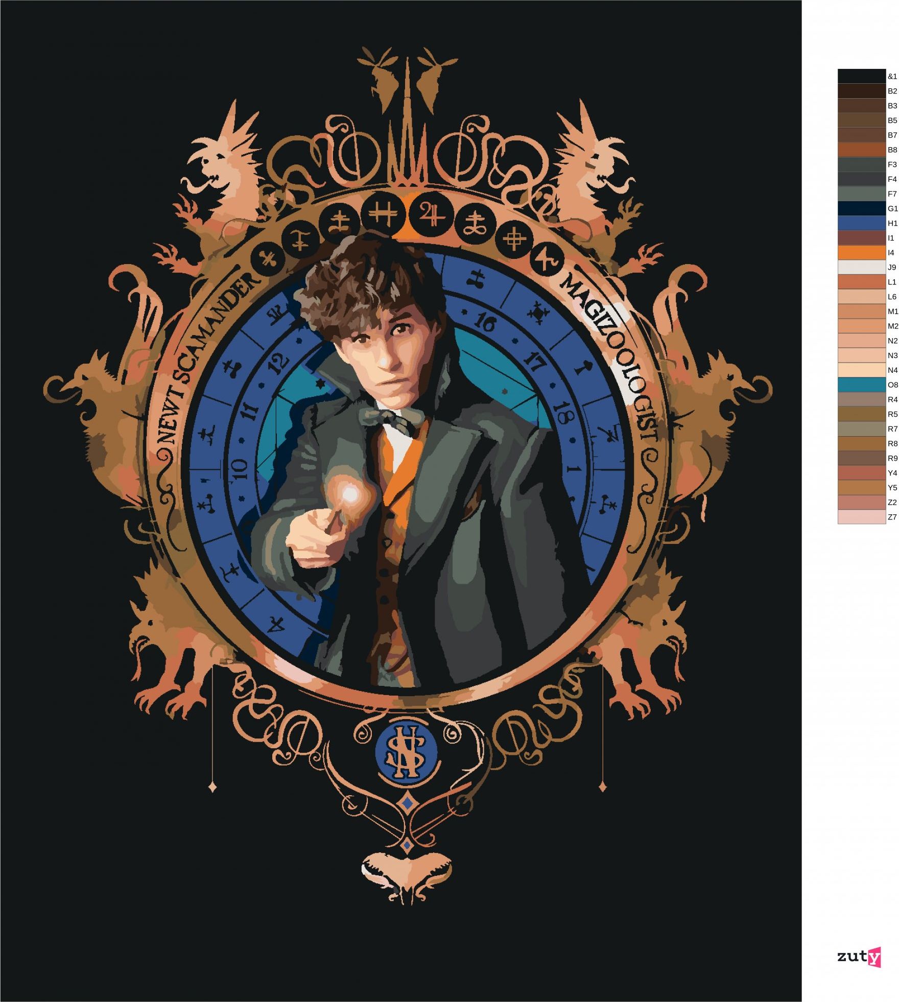 zuty Malování podle čísel - PORTRÉT MLOK SCAMANDER (FANTASTICKÁ ZVÍŘATA) - Rozměr: 40x50 cm, Rámování: Varianta: vypnuté plátno na rám - obrázek 7