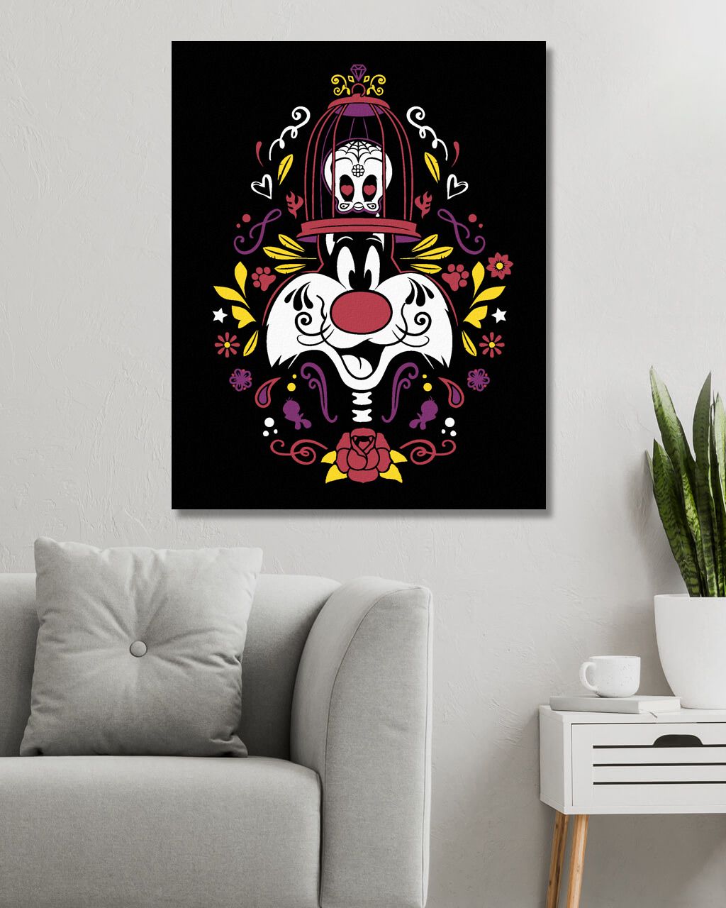 zuty Malování podle čísel - SYLVESTR A TWEETY ORNAMENTY (LOONEY TUNES) - Rozměr: 40x50 cm, Rámování: Varianta: vypnuté plátno na rám - obrázek 8