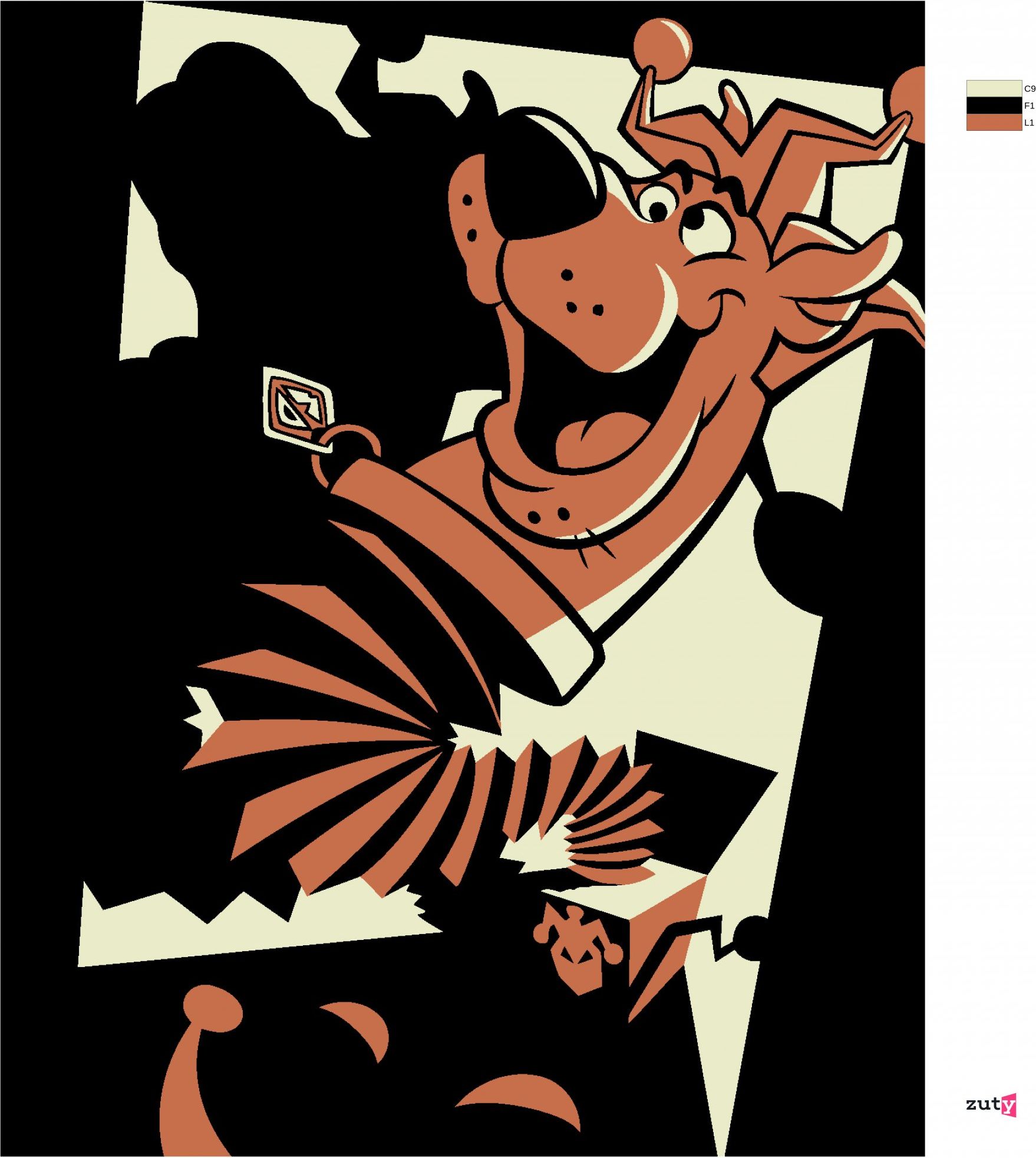 zuty Malování podle čísel - SCOOBY-DOO JAKO KLAUN - Rozměr: 40x50 cm, Rámování: Varianta: bez rámu a bez vypnutí plátna - obrázek 5