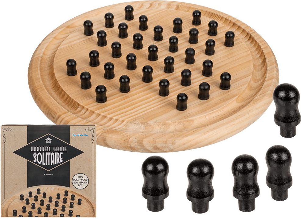 Popron.cz Dřevěná stolní hra, Solitaire, D: cca 28,5 - obrázek 1