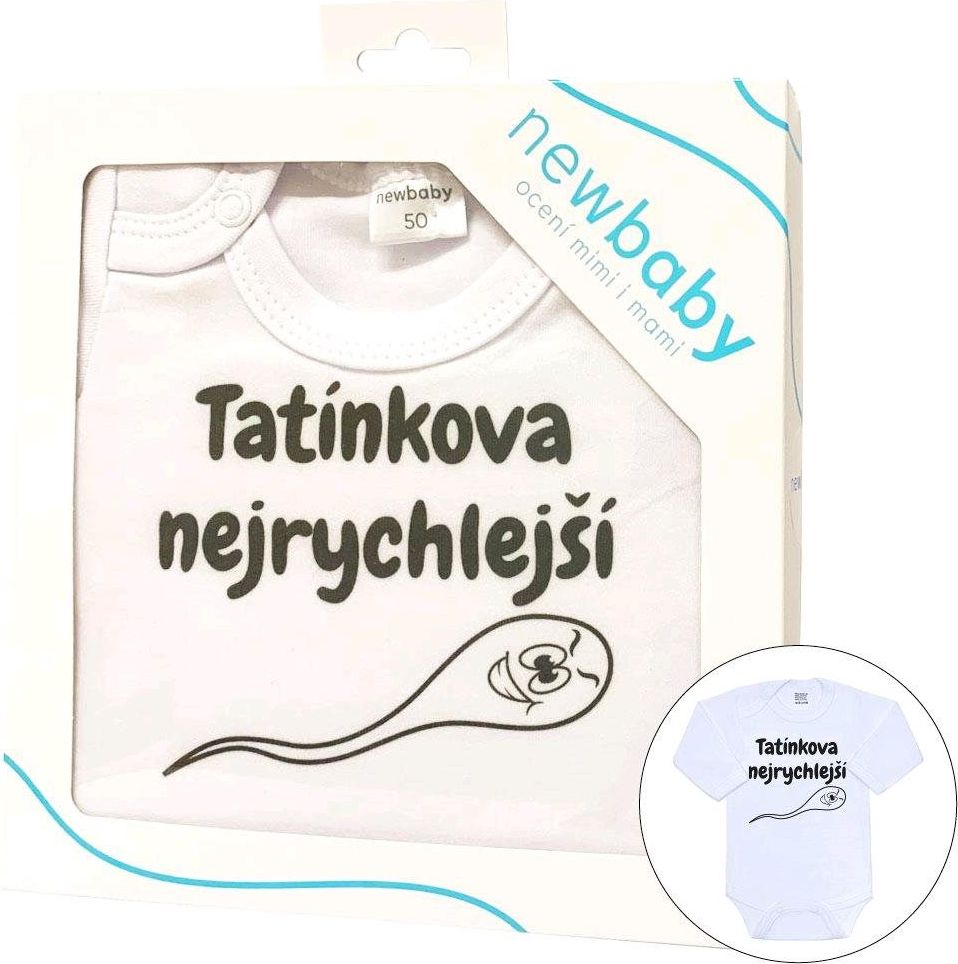 Body s potiskem New Baby Tatínkova nejrychlejší - dárkové balení Varianta: bílá/80 (9-12m) - obrázek 4