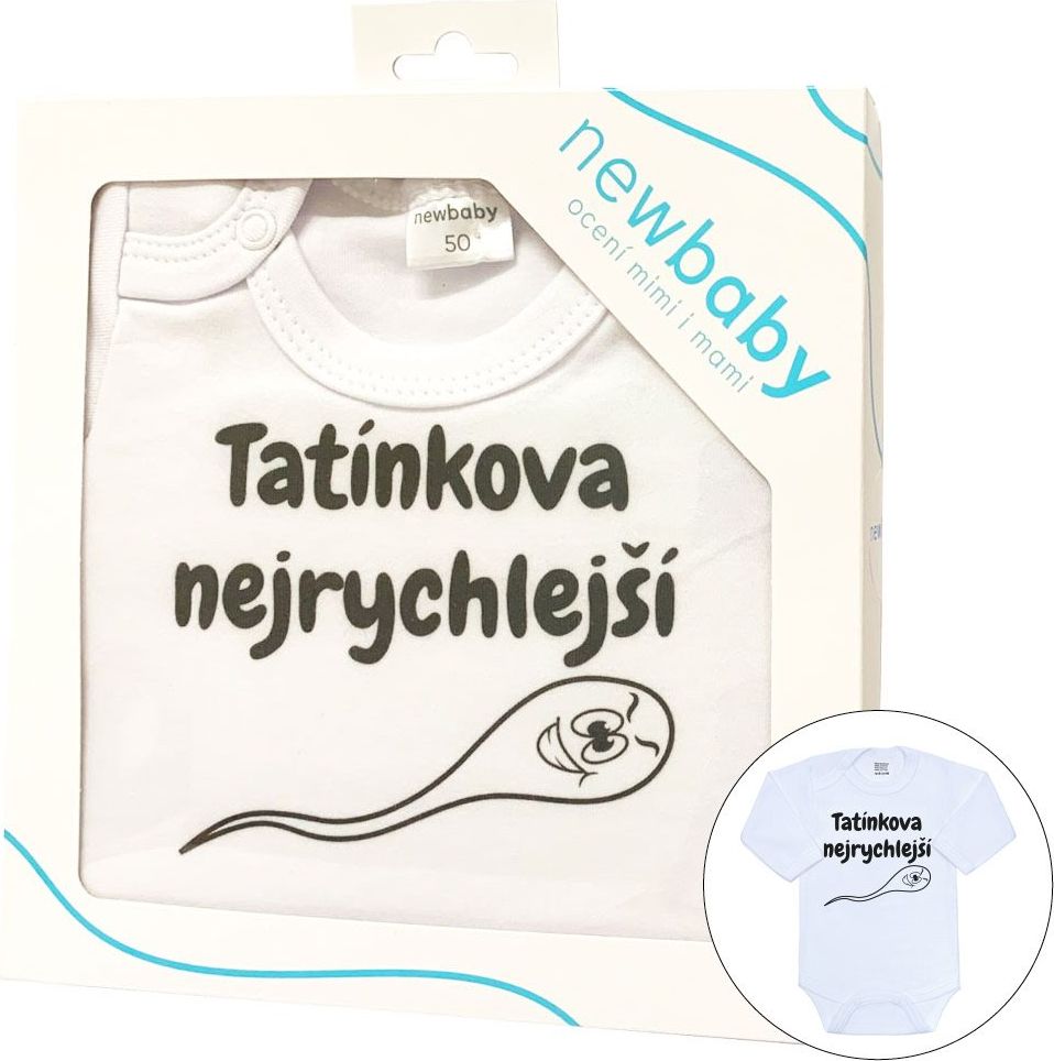Body s potiskem New Baby Tatínkova nejrychlejší - dárkové balení Varianta: bílá/80 (9-12m) - obrázek 7