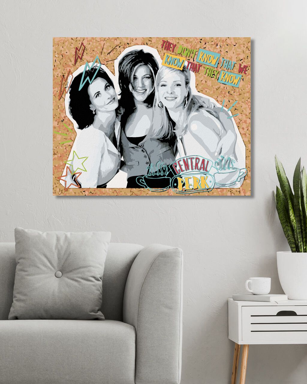 zuty Malování podle čísel - MONIKA, RACHEL A PHOEBE (PŘÁTELÉ) - Rozměr: 40x50 cm, Rámování: Varianta: vypnuté plátno na rám - obrázek 5