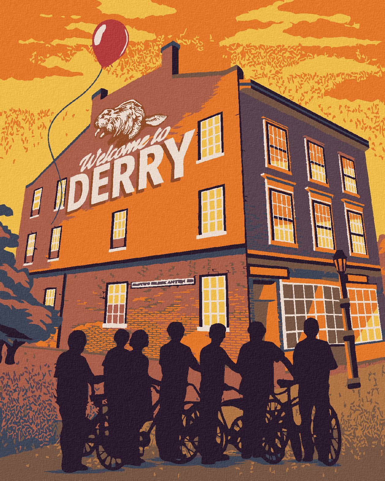 zuty Malování podle čísel - VÍTEJTE V DERRY (TO) - Rozměr: 40x50 cm, Rámování: Varianta: vypnuté plátno na rám - obrázek 1