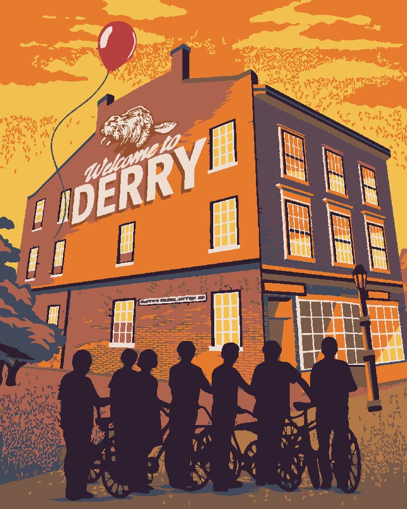 zuty Malování podle čísel - VÍTEJTE V DERRY (TO) - Rozměr: 40x50 cm, Rámování: Varianta: vypnuté plátno na rám - obrázek 2
