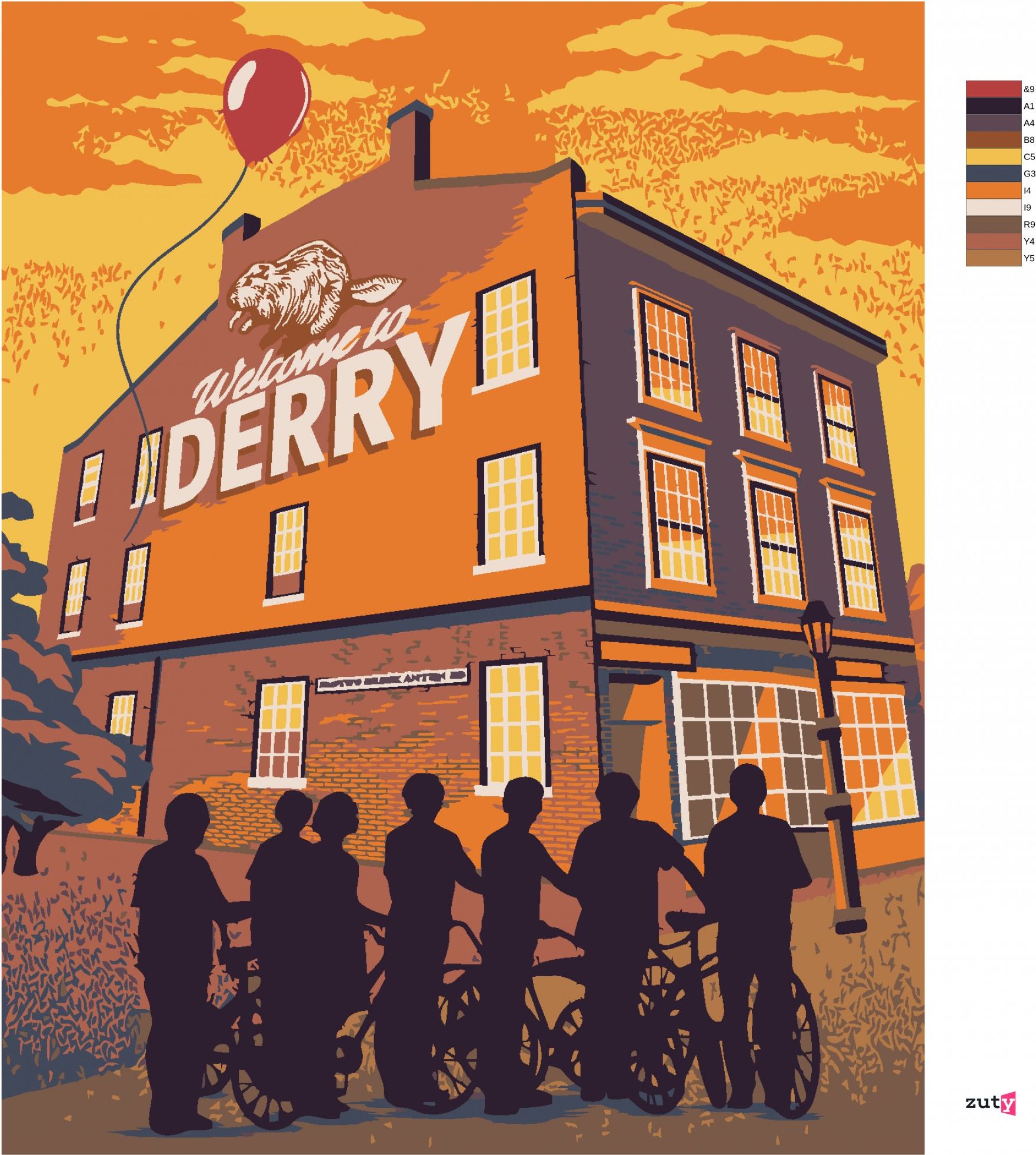 zuty Malování podle čísel - VÍTEJTE V DERRY (TO) - Rozměr: 40x50 cm, Rámování: Varianta: vypnuté plátno na rám - obrázek 6