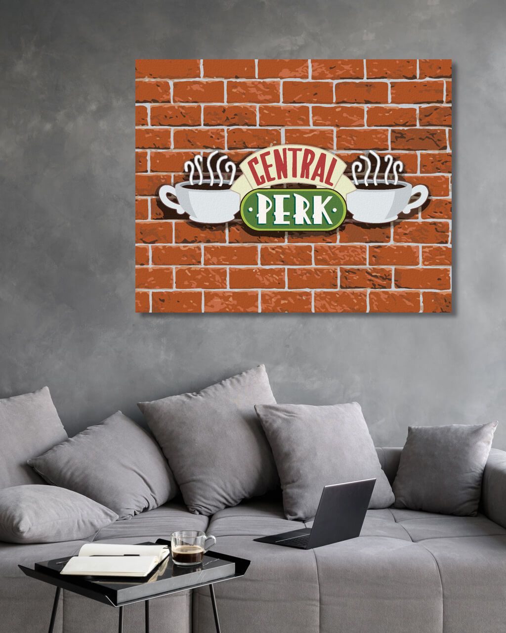 zuty Malování podle čísel - CENTRAL PERK NA CIHLOVÉ ZDI (PŘÁTELÉ) - Rozměr: 40x50 cm, Rámování: Varianta: vypnuté plátno na rám - obrázek 10